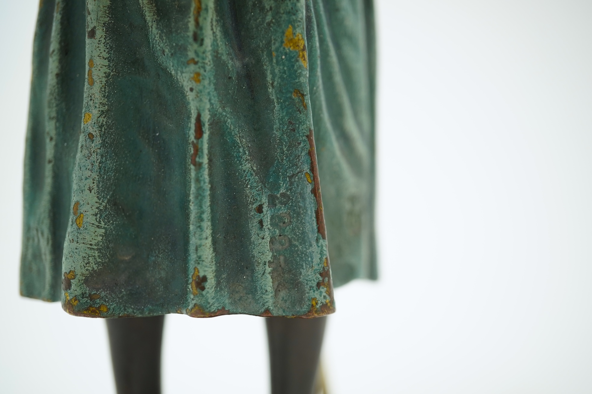 Franz Xavier Bergman (Austrian, 1861-1936). A Viennese cold painted bronze figure of a North African street vendor